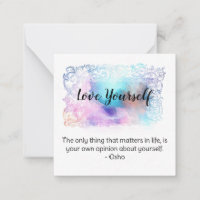 *~  Love Self Watercolor Quote AP62  Note Card