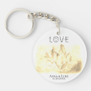 *~* "LOVE"  Sepia Crystals Events  SWAG Weddings Key Ring