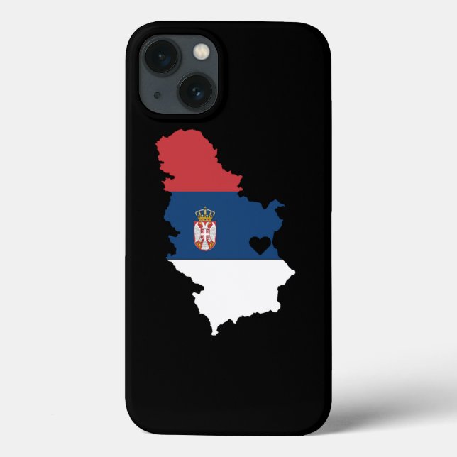 Love Serbia Gift Serbian Pride Heart Case-Mate iPhone Case (Back)