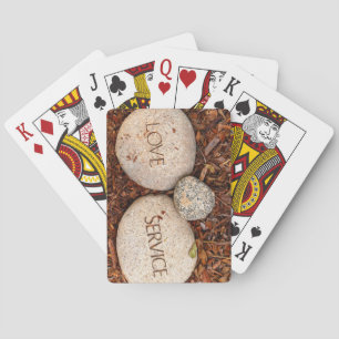 "Love" "Service" Spiritual Religious Stones Playing Cards