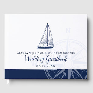 Love Sets Sail   Vintage Sailboat Wedding Themed Guest Book