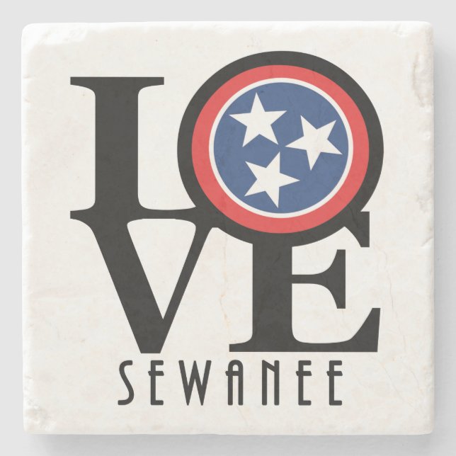 LOVE Sewanee Tennessee Stone Coaster (Front)