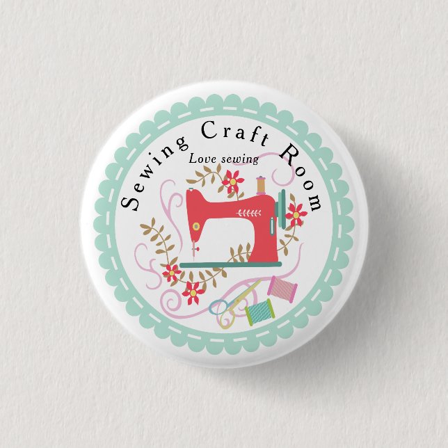 Love Sewing  3 Cm Round Badge (Front)