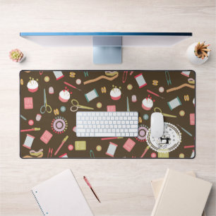 Love Sewing Accessories Brown Desk Mat