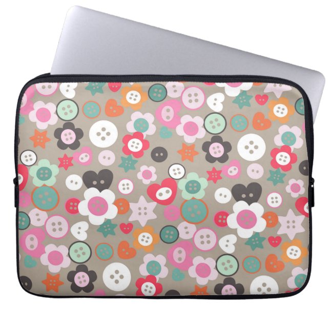 Love Sewing Buttons Ash Laptop Sleeve (Front)