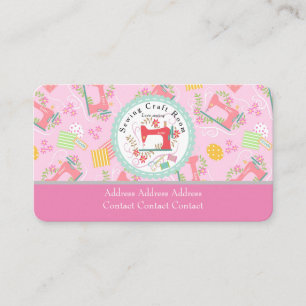 Love Sewing Cute Pink Business Card