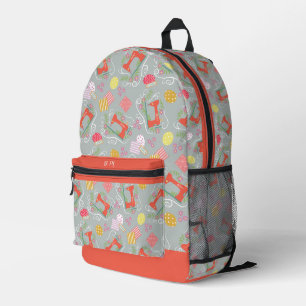 Love Sewing Grey Printed Backpack