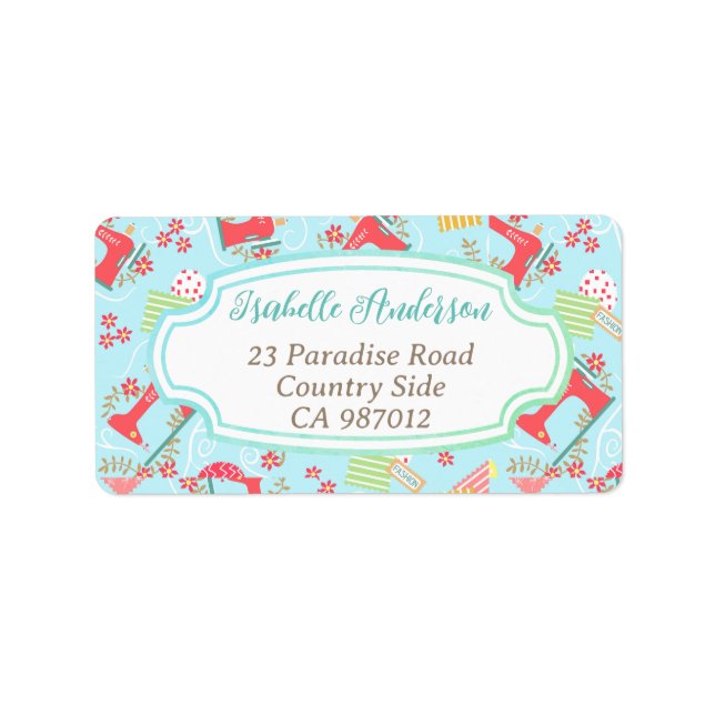 Love Sewing Machine Blue  Label (Front)