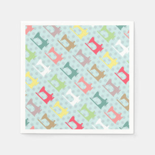 Love Sewing Machine Blue Napkin