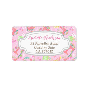 Love Sewing Machine Pink  Label