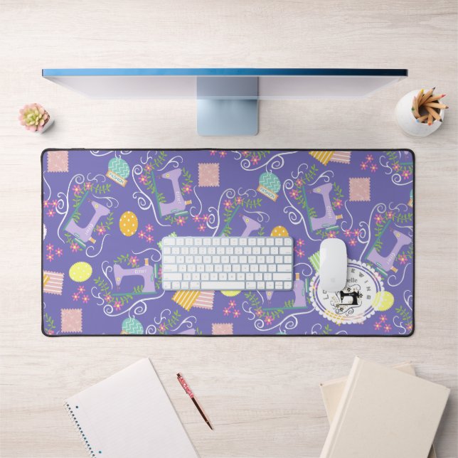 Love Sewing Machine Purple Desk Mat (Office 1)