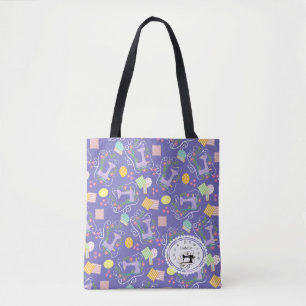 Love Sewing Machine Purple Tote Bag