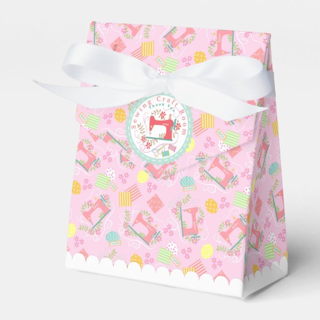 Love Sewing Pink  Favour Box (Front Side)
