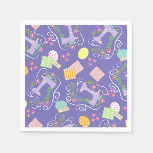 Love Sewing Purple Napkin