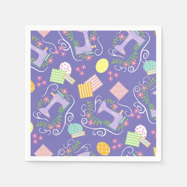 Love Sewing Purple Napkin (Front)