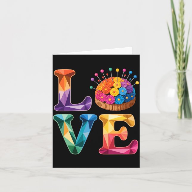 Love Sewing Quilting N Cushion Rainbow Crafter Wom Card (Front)
