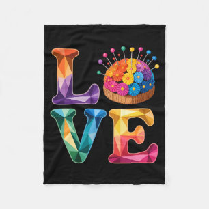 Love Sewing Quilting N Cushion Rainbow Crafter Wom Fleece Blanket