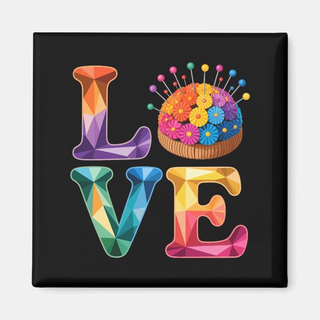 Love Sewing Quilting N Cushion Rainbow Crafter Wom Magnet (Front)