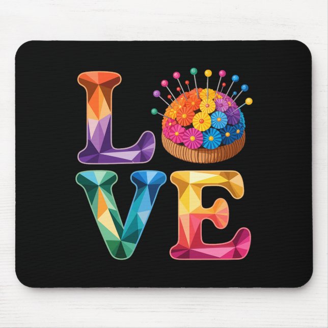 Love Sewing Quilting N Cushion Rainbow Crafter Wom Mouse Mat (Front)