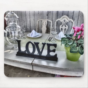 LOVE - Shabby Chic Outdoor Wedding Reception Mouse Mat