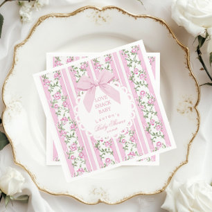 Love Shack Baby Coquette Blush Bow Baby Shower Napkin