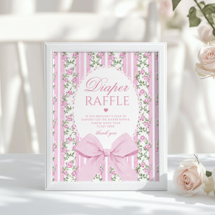 Love Shack Baby Diaper raffle Coquette Bow Poster