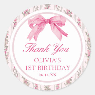 Love Shack Coquette Thank You Classic Round Sticker