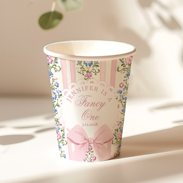 Love Shack Fancy One Coquette Bow 1st Birthday Paper Cups (Creator Uploaded)