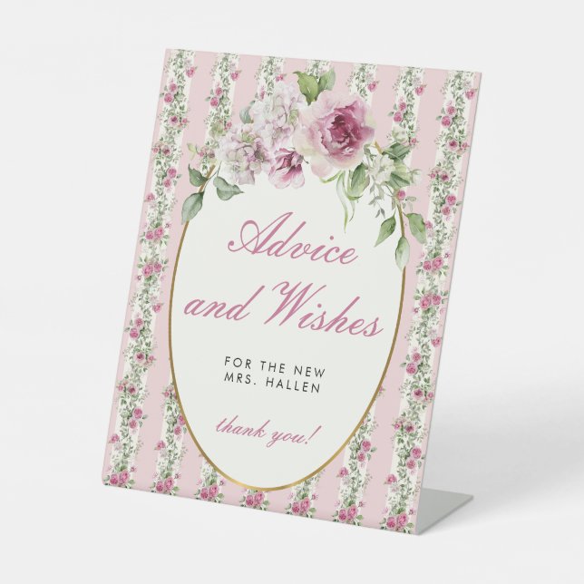 Love Shack Fiance Advice Wishes Bridal Shower Pedestal Sign (Front)