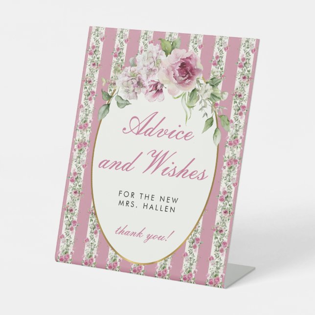 Love Shack Fiance Advice Wishes Bridal Shower Pedestal Sign (Front)