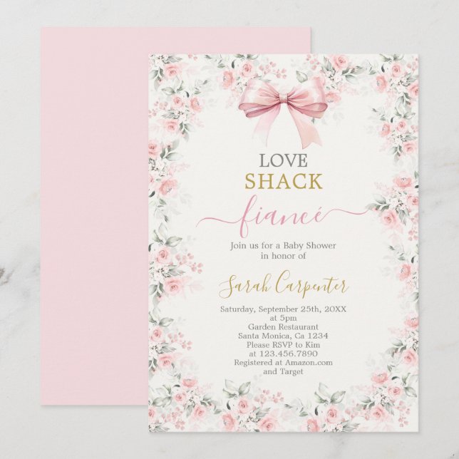 Love Shack Fiancé Bridal Shower Invitation (Front/Back)