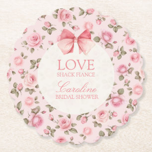 Love Shack Fiance Bridal Shower  Paper Coaster