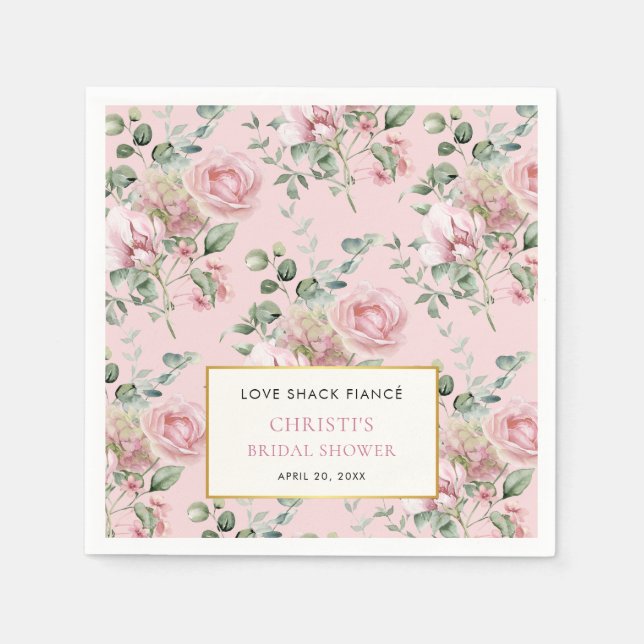 Love Shack Fiance Garden Party Bridal Shower Napkin (Front)