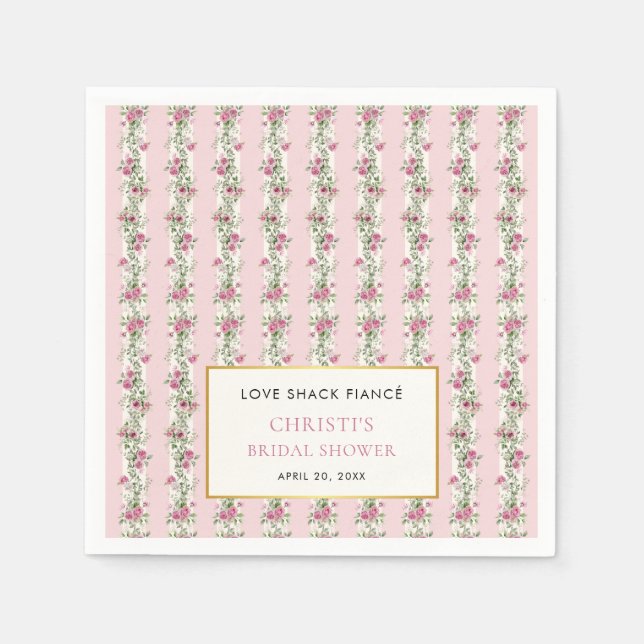 Love Shack Fiance Garden Party Bridal Shower Napkin (Front)