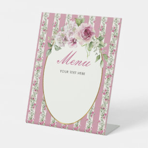 Love Shack Fiance Menu Blush Pink Bridal Shower Pedestal Sign