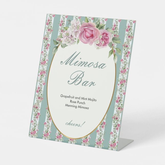 Love Shack Fiance Mimosa Bar Bridal Shower Pedestal Sign (Front)