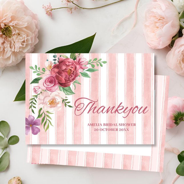 Love shack fiance pink bow bridal shower thankyou enclosure card (Creator Uploaded)