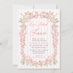 Love Shack Fiance Pink Bow Floral Bridal Shower Invitation