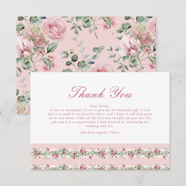Love Shack Fiance Pink Bridal Shower Thank You Card (Front/Back)