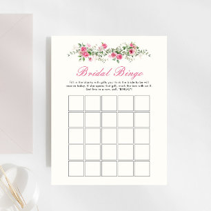 Love Shack Fiance Pink Flowers Bridal Bingo Game