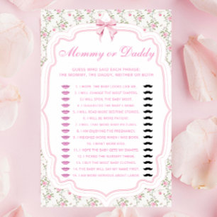 Love Shack Mummy or Daddy Baby Shower Game
