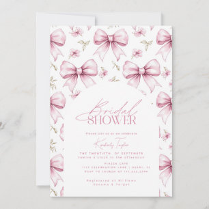 Love Shack Pink Bow Coquette Bridal Shower  Invitation