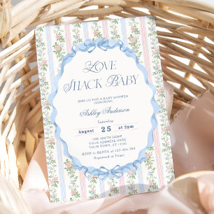 Love Shack Vintage Rose Floral Elegant Baby Shower Invitation