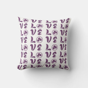 Love Shamrock Plaid Purple Teal Tartan Pattern Cushion