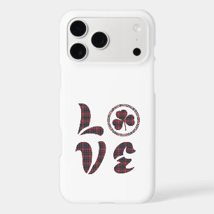 Love Shamrock Plaid Red Blue Tartan iPhone Case