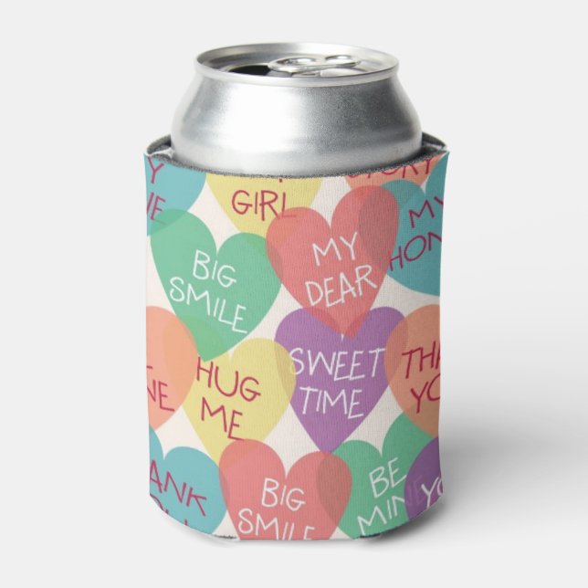 Love Shape Background Can Cooler (Can Front)