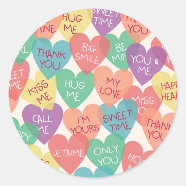 Love Shape Background Classic Round Sticker (Front)