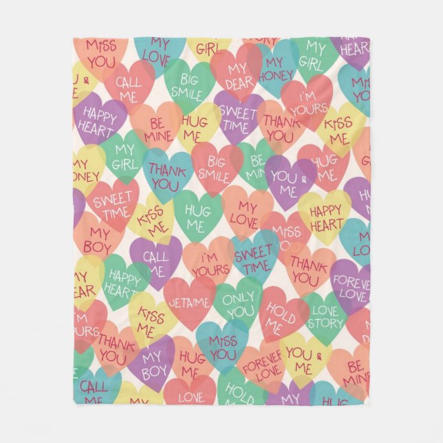 Love Shape Background Fleece Blanket (Front)