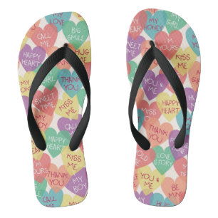 Love Shape Background Flip Flops