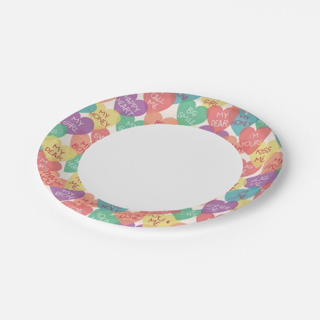 Love Shape Background Paper Plate (Angled)